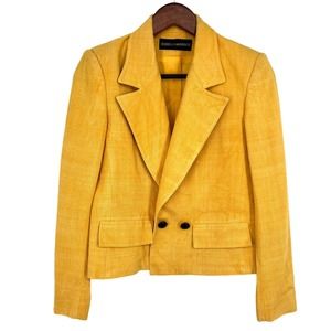 Herbert Grossman Womens Size 4 Yellow Jacket Blazer Business Vintage 80s 90s